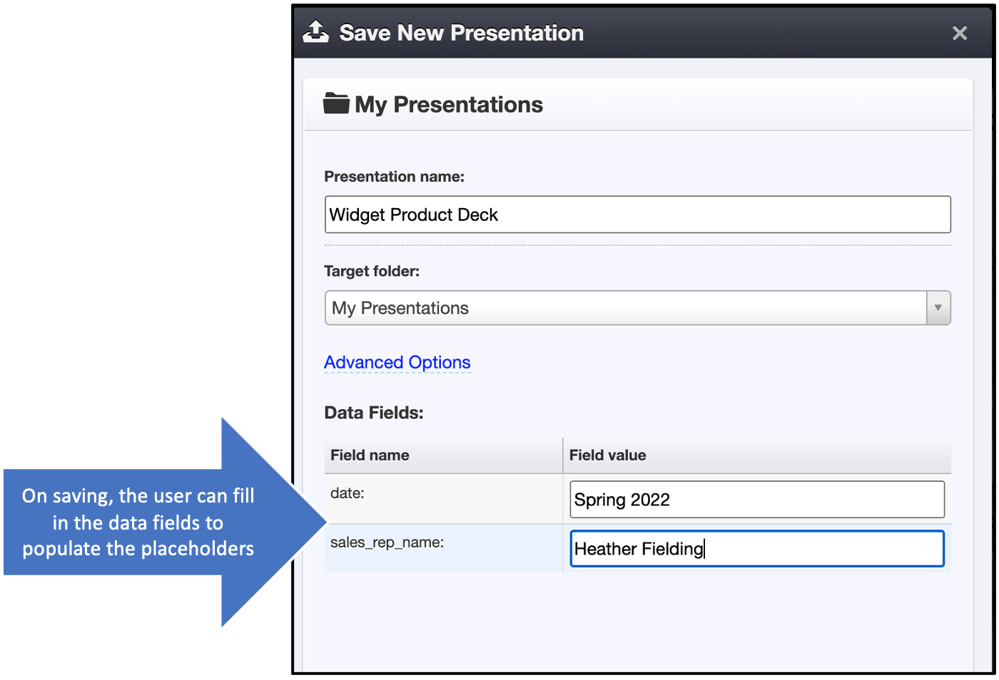 Saving a deck with data fields