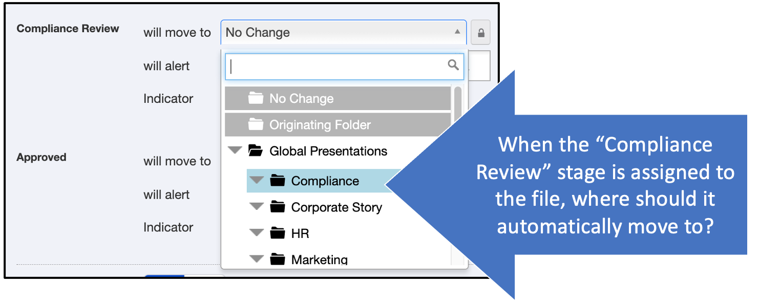 Selecting the Compliance folder