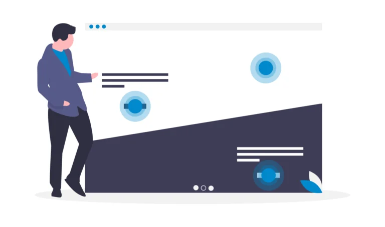 character looking at dashboard