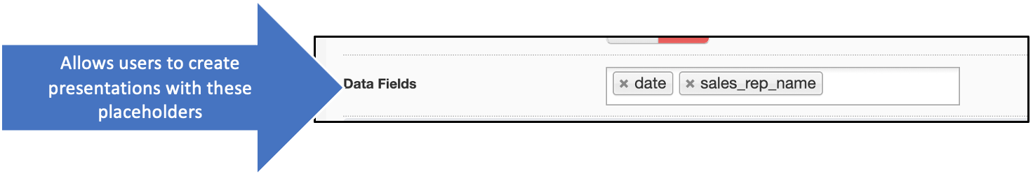 Presentations settings - data fields