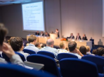 Stock photo of presentation being given